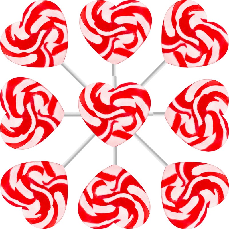 Fruidles Swirl Lollipop Heart Design, Red & White Heart Lollipops, Party Bag Fillers, Individually Wrapped (24-Pack) - Image 2